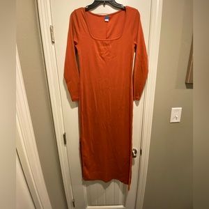 Rust orange long sleeve dress